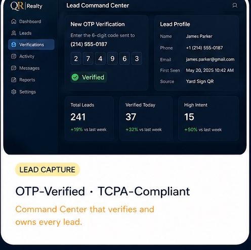 Lead Capture — OTP verified lead command center